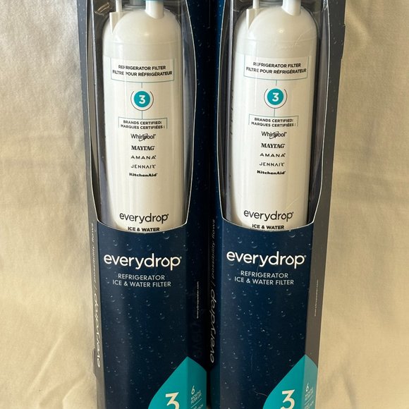 Everydrop by Whirlpool Ice Water Refrigerator Filter 3 EDR3RXD1, NEW (2 Pack) - Picture 3 of 5